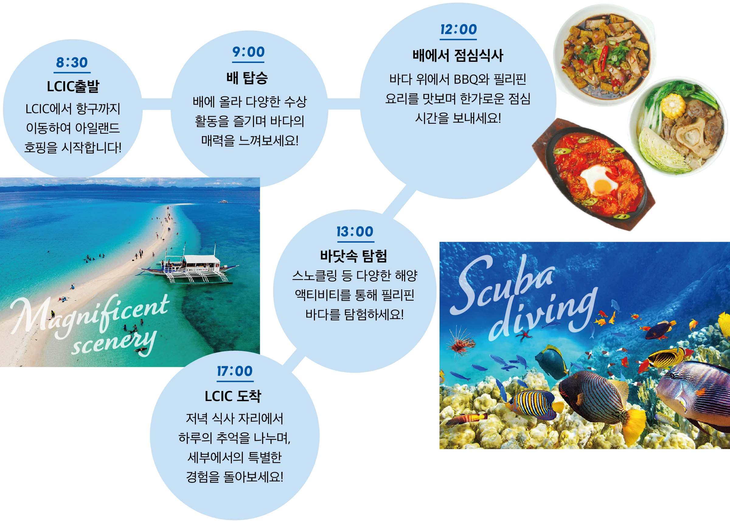 보트를 타고 필리핀의 아름다운 바다를 탐험 해보세요!